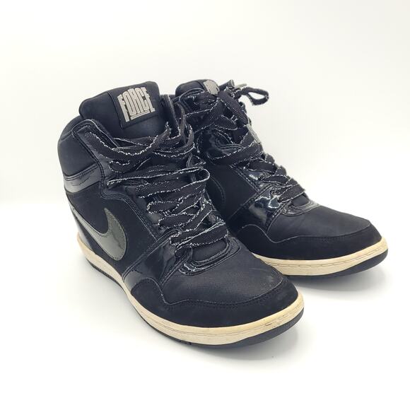 Nike Force Sky High 629746-001 Black Casual Shoes Sneakers women's Size 8.5 - Picture 2 of 9